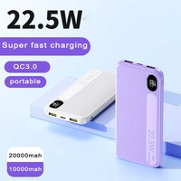Banque d'alimentation usine en gros 20000mAh alimentation de charge rapide rapide portable grande capacité téléphone portable affichage cadeau LCD mobile