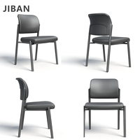Chaise de bureau et de conférence ergonomique et confortable, convertible, avec structure métallique, sans accoudoirs, design contemporain pour usage commercial