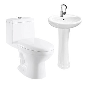 Inodoro económico de doble descarga sin montura Siphonic S-trap de una pieza Wc Bowl de cerámica Wc Inodoro Sanita - Product Image 4