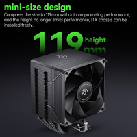 Refroidisseur d'unité centrale à tour unique SNOWMAN Heavy-Duty Great Value No-RGB avec ventilateur PWM 92*92*25mm 6 caloducs pour plate-forme AMD Intel