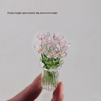 Bouquet de fleurs artificielles en verre émaillé fait main, fleurs préservées, emballage en boîte en papier de style chinois, décoration de bureau fraîche