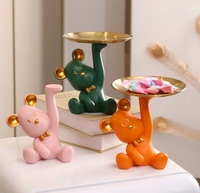 Décoration d'intérieur moderne et créative : Ours fluide mignon, peint à la main, réaliste, coloré, artisanat en résine personnalisé, intéressant et très ornemental