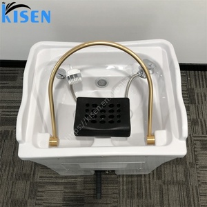 Kisen Nouveau Design Équipement de Salon de Coiffure : Bac à Shampooing avec Tête de Lavage Hydromassante et Vaporisateur à Vapeur, En Vente - Product Image 1