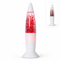 Mini Lampe à Lave LED Moderne Effet Fusée Scintillante, Alimentée par Piles, à Changement de Couleurs, Commande Manuelle par Bouton, Veilleuse pour Chambre, Bureau, Maison