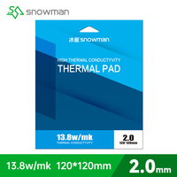SNOWMAN 13.8W/mK Bantalan Termal Silikon Non-Konduktif Alas Konduktif Panas untuk CPU/GPU/M.2/SSD/RAM/Motherboard Suhu Tinggi
