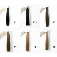 Extensions de cheveux à pointe plate prêtes à être expédiées, en cheveux humains, kératine pré-collée, pointe en K, noir naturel, qualité supérieure, pour usage en salon