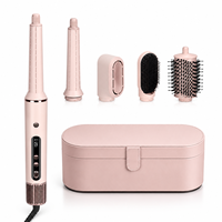 Sèche-cheveux brosse 5-en-1 double tension, idéal pour les voyages, pour des cheveux lisses