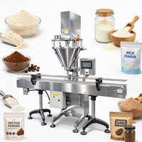 Machine de remplissage semi-automatique à vis sans fin pour poudres (lait, café, farine, protéines) – Dosage par vis pour l'emballage de sachets et bocaux alimentaires
