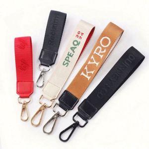 Factory Custom Logo Woven Embroidered Short Keychain Lanyard With Eagle Hook <b>Personalized</b> <b>Keychains</b> Wrist Lanyards - Product Image 3