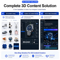 HDFocus - Equipo de Holograma 3D de 100 cm, Pantalla de Video en el Aire, Proyector Holográfico LED para Publicidad en Interiores