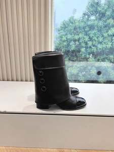 Botines de Mujer de Moda, Dos Tonos, Estilo Vintage, Punta Redonda, Decoración con Botones, Tacón Alto, Impermeables, Transpirables, Térmicos, para Verano - Product Image 2