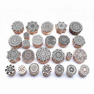 Juego de sellos de impresión de bloque de madera de mandala redondo de 25 piezas - Product Image 1