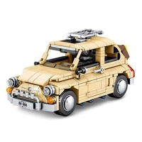 Modèle de voiture Fiat Nuova à rétrofriction Sembo SY8100, voiture classique pour enfants, ensembles de briques éducatifs DIY, mini jouets de construction