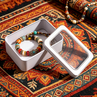 Elegante Caja Rectangular Moderna de Hojalata para Joyería con Logotipo Personalizado, Estuche de Lujo para Accesorios de Moda, Soporte Elegante para Pulseras
