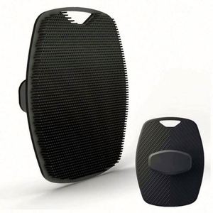 Nouvelle brosse exfoliante en silicone de qualité supérieure, forme carrée, pour le corps, le dos, le visage, les cheveux et le cuir chevelu, logo personnalisé, noire, pour la douche, modèle USA Mairun - Product Image 3