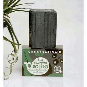 Verdesativa Bio Shampooing Solide Chanvre et Charbon Actif Cheveux Gras 55G - Product Image 1