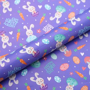 Papier d'emballage de Pâques DAMAI pour enfants et adultes, emballage cadeau de fête avec motif d'œuf, de lapin et de lettres joyeuses de Pâques, emballage de Pâques - Product Image 2