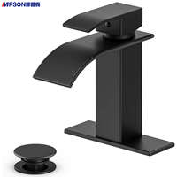 Robinet de lavabo cascade moderne et minimaliste en ABS, mitigeur monocommande avec valve en céramique, à poser sur comptoir de salle de bain, eau chaude et froide double usage