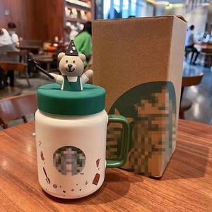 <span class=keywords><strong>Taza</strong></span> de Cerámica Starb* Mason Bear con Tapa Mágica de Silicona, <span class=keywords><strong>Taza</strong></span> de Café de Oficina de Gran Capacidad de 15 oz - Product Image 2