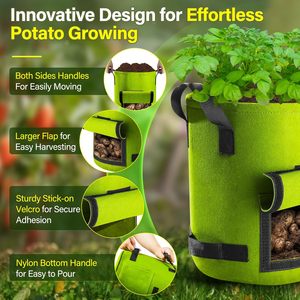 <span class=keywords><strong>Sacs</strong></span> <span class=keywords><strong>de</strong></span> culture <span class=keywords><strong>de</strong></span> pommes <span class=keywords><strong>de</strong></span> terre en feutre respirant <span class=keywords><strong>de</strong></span> 10 gallons, colorés, réutilisables, durables, pour la culture <span class=keywords><strong>de</strong></span> légumes - Product Image 4