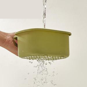 方形水槽安装式过滤器，带按钮排水，边夹式食物残渣收集器，一键式厨房垃圾篮，适用于台面 - Product Image 6