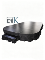 Plateforme de scène pliable en aluminium avec plateau en contreplaqué pour événements musicaux en plein air, mariages