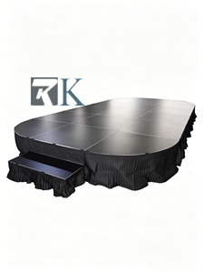 Plateforme de scène pliable en aluminium avec plateau en contreplaqué pour événements musicaux en plein air, mariages - Product Image 2