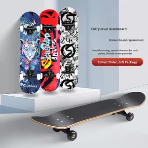 Planche à roulettes universelle JIAXIN en bois d'érable à double bascule pour adolescents, débutants et professionnels, idéale pour le <span class=keywords><strong>skate</strong></span> de rue - Fabriquée en Chine - Product Image 1