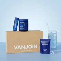 Bouteilles à large ouverture en verre givré personnalisées, compléments alimentaires pour la santé, poudre, vitamines, capsules, pilules, avec boîte-cadeau