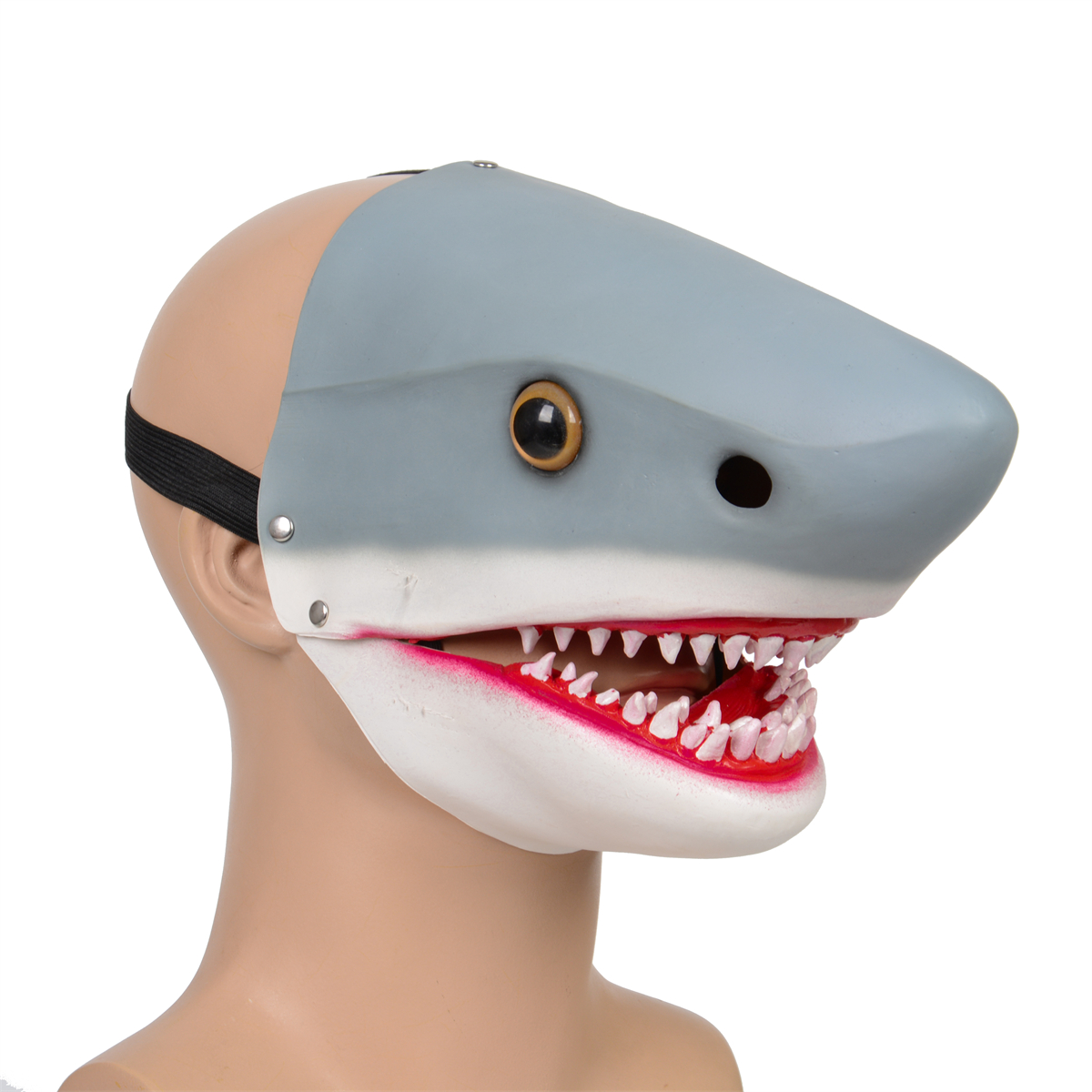 エコ素材ラテックス製シャークマスク | ハロウィンパーティー用マスク