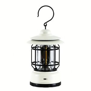 <b>Solar</b> Rechargeable Led Camping Satchel Retro Style Outdoor Warm Multifunctional Tent Light Battery <b>Powered</b> <b>Lantern</b> Custom Logo - Product Image 2