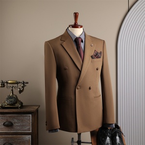 Blazer de Moda Masculina, Corte Entallado, Estilo Formal de Negocios, Doble Botonadura, Chaquetas de Traje - Product Image 4