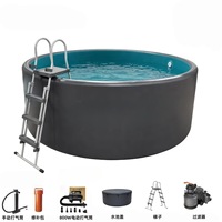 OEM Maßgefertigter Verstärkter Drop-Stitch PVC Runder Aufblasbarer Großer Schwimmpool Kaltwasser-Tauchbecken Eisbadewanne Oberirdischer Pool
