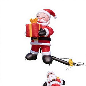 Santa Claus inflable comercial para decoración navideña de exteriores con caja de regalo, publicidad inflable. - Product Image 1