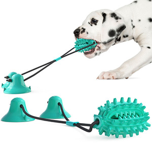 Giocattolo per cani all'ingrosso: corda per masticare e distribuire crocchette, per la pulizia dei denti, con ventose - Product Image 1