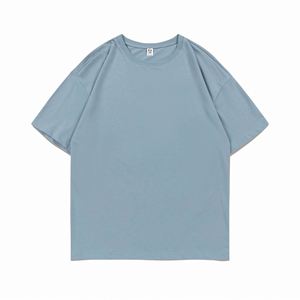 Design Custom Summer Short Sleeve T-<b>shirt</b> Pure Cotton Men's Loose Top Round Neck Solid Color T-<b>shirt</b> - Product Image 3