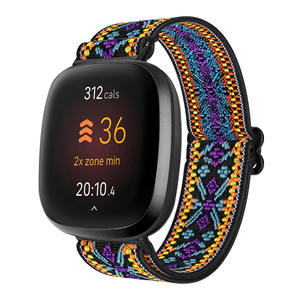 Venta al por mayor suave elástico reloj deportivo correa <span class=keywords><strong>de</strong></span> nailon 22mm para <span class=keywords><strong>Fitbit</strong></span> Versa 3 Sense pulsera <span class=keywords><strong>de</strong></span> pulsera - Product Image 4