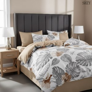 Juego de Edredón Moderno a Cuadros 100% Algodón con Fundas de Almohada, Ropa de Cama Suave para el Hogar, Juego de Funda Nórdica Lavable a Máquina - Product Image 3