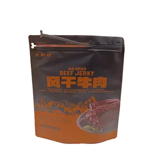 Customize Dried Beef Jerky Meat Stand Up Foil Zipper Bags With Clear Window