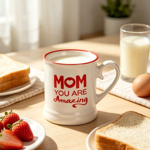 Vente en gros d'usine, <span class=keywords><strong>tasse</strong></span> à <span class=keywords><strong>café</strong></span> en céramique rouge brillant avec poignée en forme de cœur, gaufrée, personnalisée pour maman, papa, <span class=keywords><strong>grand</strong></span>-<span class=keywords><strong>mère</strong></span>, <span class=keywords><strong>grand</strong></span>-père - Product Image 4