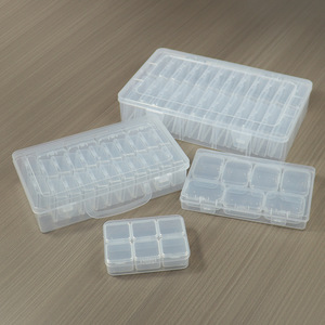 Transparent PP Plastic Jewelry <b>Box</b> Set Rectangle Multi Compartment <b>Storage</b> Organizer For <b>Small</b> Items Desktop Display Dustproof - Product Image 4