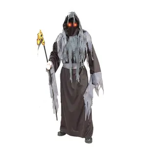 Cadılar bayramı Grim Reaper şeytan erkekler Cosplay katil kostüm maskesi yetişkinler için parti malzemeleri