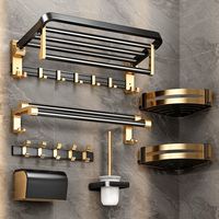 Porte-serviettes mural d'angle moderne en alliage d'aluminium et acier inoxydable 304, double niveau, écologique et durable, garantie 5 ans