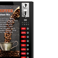 Distributeur automatique de café 8 boissons, 4 cartouches de 1,5 kg, distribution automatique de gobelets, 1600 W, commercial, libre-service