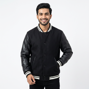 Top Selling <b>Men's</b> Varsity <b>Jackets</b> Premium Quality Canvas Custom Cool Style Winter Bomber <b>Leather</b> CollegeBaseballjacket for <b>men</b> - Product Image 1