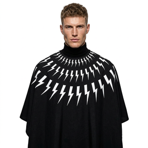 Chicago PRO Cape – Tablier de Coiffeur Personnalisable, Imperméable et Portable, Cape de Barbier Noire à Motif Bolt - Product Image 3