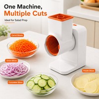 Multifunctionele elektrische voedselhakker met 6 verwisselbare messen, 2x1500mAh slimme groentesnijder, -dicer en -slicer voor salades, CE-gecertificeerd