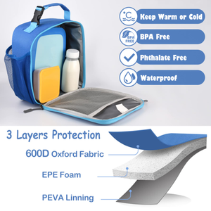 पानी का प्रमाण, दोपहर के भोजन के बैग बच्चों के लिए बोतल सेट बैग के साथ लंच बॉक्स - Product Image 4