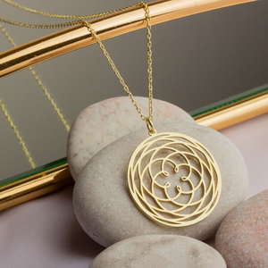 Nuovo Design Venus Collana di Fiori di Yoga Simbolo di Gioielli Fatti a Mano Ciondoli in Acciaio Inox <span class=keywords><strong>Fiore</strong></span> <span class=keywords><strong>della</strong></span> <span class=keywords><strong>Vita</strong></span> 18K Collana in Oro - Product Image 2