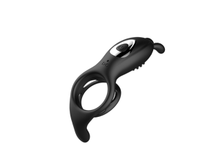 Men's Black Silicon Wireless Remote Rampant Rabbit <b>Vibrating</b> Spermatic Ring 9-frequency <b>Vibration</b> Real Touch Feeling 100% - Product Image 4